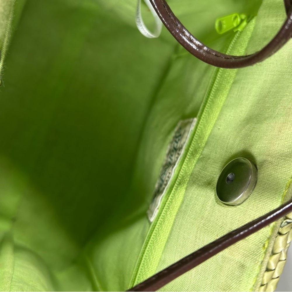 Authentic StJohnsBay Straw lime color purse - Picture 11 of 12